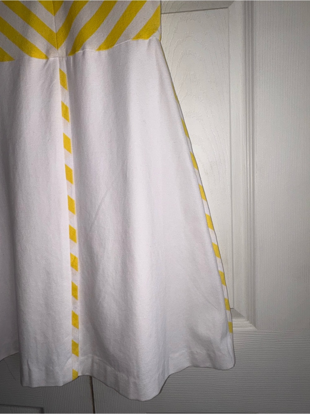 Elizabeth McKay Yellow and White Chevron Fit-and-Flare Dress - Picture 4 of 14